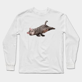 Lazy tabby cat - gift for cat lovers Long Sleeve T-Shirt